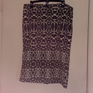 Print stretch pencil skirt with zipper